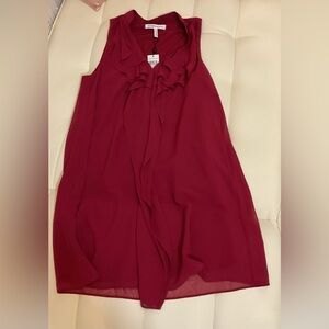 BCBGeneration Red Sleeveless Tie Front Blouse